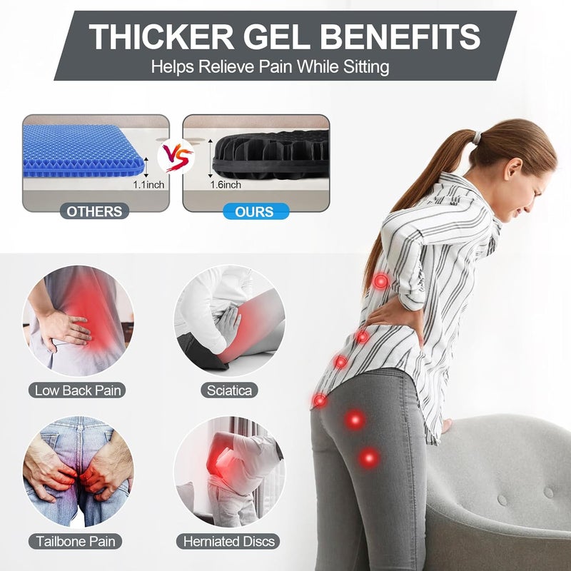 seeykey Anti-Slip Kayak Seat Cushion, Waterproof Thicken Gel Kayak Seat Pad with Non-Slip Cover, Canoe Seat Cushion Kayak Accessories Kayak Canoe Boat Equipment - Image 3